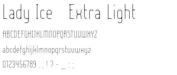 Lady Ice - Extra Light font